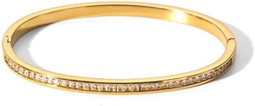 Armband oooio23, Armreif Edelstahl, Gold, Zirkonia, Damen, 58-60mm - Bild 1
