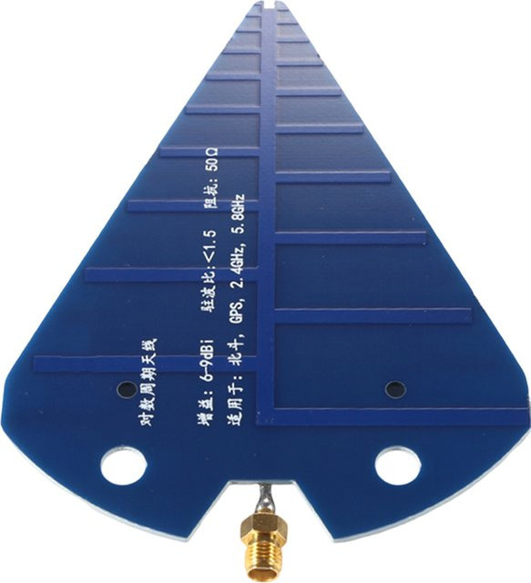 TOOLTOP HT5 UWB Log-Periodische Antenne 13MHz-10GHz mit linearer Polarisation und 6dBi Richtungsverstärkung in Blau für Spektralanalyse und Signaltests - Bild 1