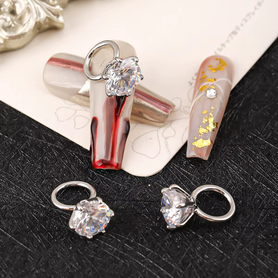 Wind-Zirkon-Diamantring-Nagel aus Kupfer, 3 Stück - Bild 1