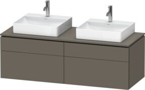 Duravit L-Cube Waschtischunterschrank in Grau Matt, Wandhängend, B/T/H: 142 x 55 x 48,2 cm - Bild 1