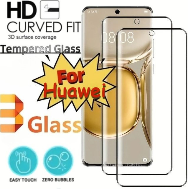 3er-Set Vollflächige Displayschutzfolien für Huawei P20 P30 P40 P50 P60 Pro, Transparent, HD Film - Bild 1