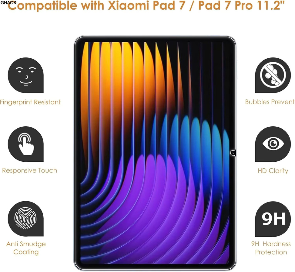 2 Stück Gehärtetes Glas Displayschutzfolie für Xiaomi Pad 7 8 Pro 11.2 2026 Mi Pad 6 11 Zoll 6s Pro 12.4 transparent kratzfest - Bild 4