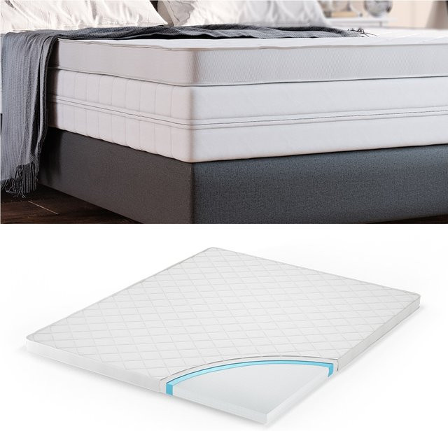 VitaliSpa Komfortschaum Topper Matratzenauflage in Weiß, B/T: 180 x 200 cm, Höhe: 6 cm - Bild 1
