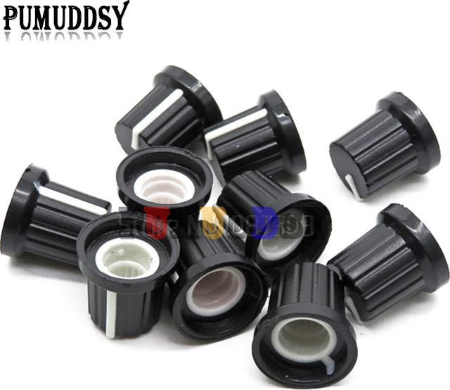 PUMUDDSY Set aus 20 Kunststoff-Rändelknöpfen für Potentiometer mit 6mm Wellenlochdurchmesser - Bild 1