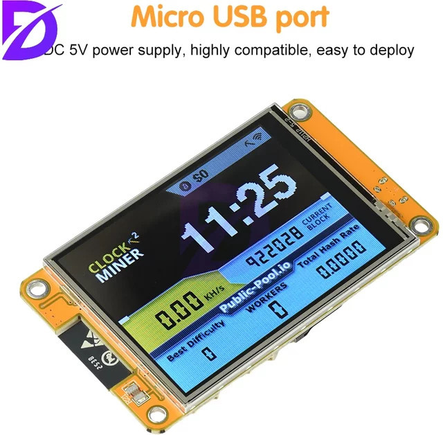 diymore ESP32-2432S028 Entwicklungsboard mit 2,8 Zoll OLED-Display und Micro-USB Anschluss - Bild 1