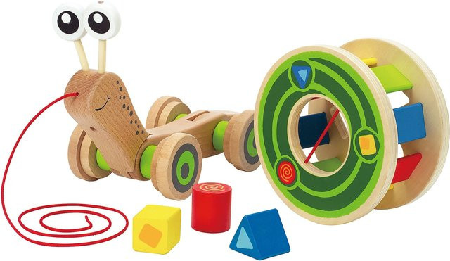 Hape Nachziehspielzeug Schnecke aus Holz ab 12 Monate - Bild 1