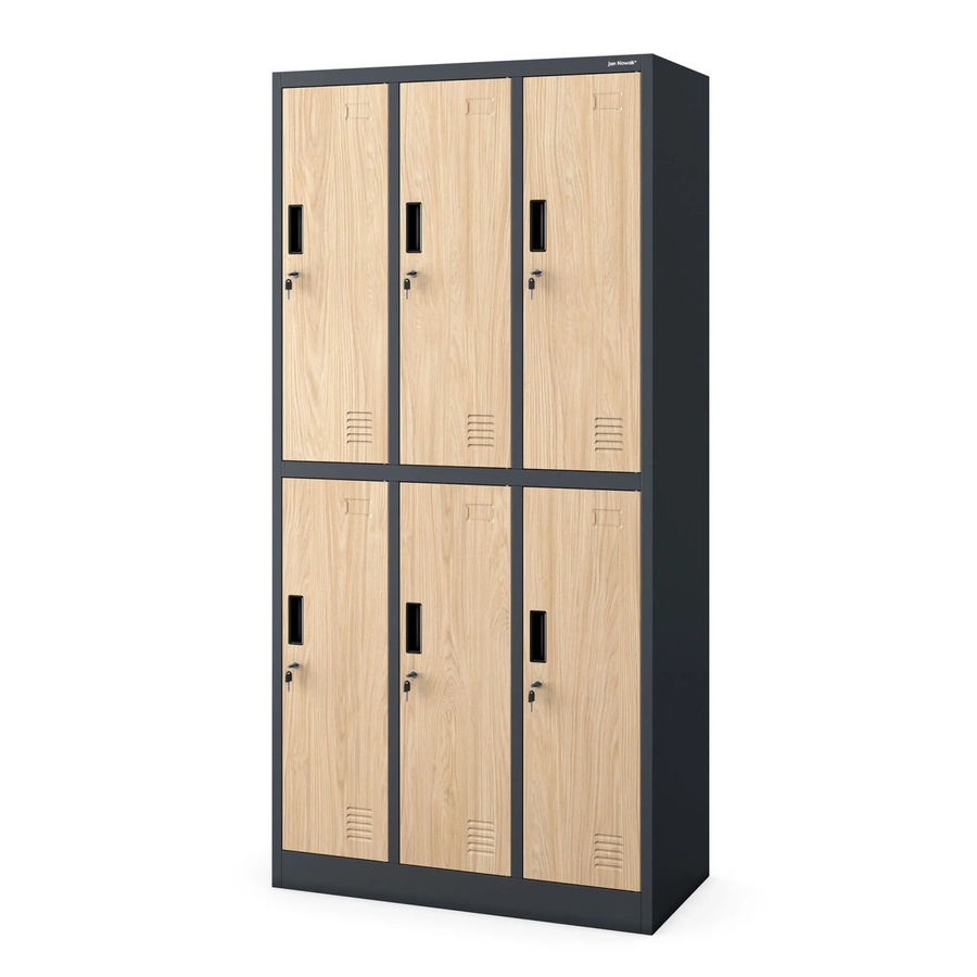 JAN NOWAK Arbeitsschutz-Garderobenschrank IGOR, 6-türig, Anthrazit Sonoma-Eiche, Stahl, H x B x T: 185 x 90 x 45 cm - Bild 2
