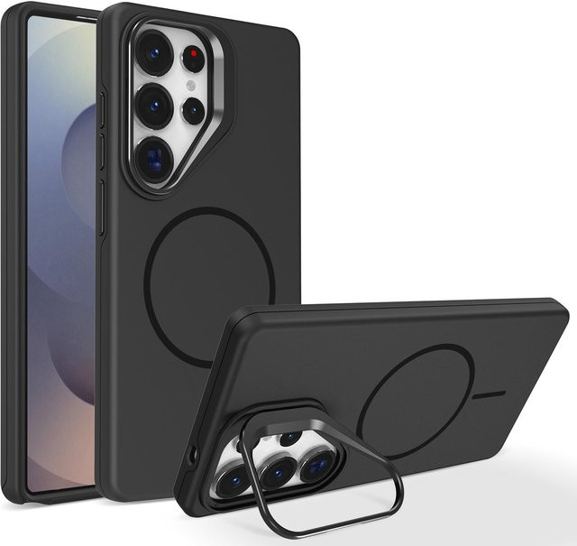 MagSafe Magnetische Schutzhülle mit Ständer für Samsung Galaxy S25 S24 S23 S22 Ultra Plus S25FE S24FE in Schwarz - Bild 1