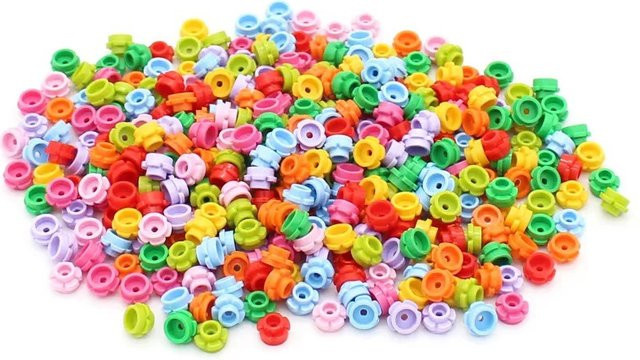 monkey man Bausteine Runde 1x1 mit Blume, 300-teiliges Set - Bild 1