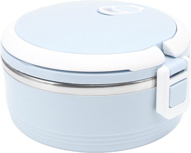 KaiSai Thermos-Lunchbox aus Edelstahl, isolierte Bento-Box mit Sicherheitsverschluss, blau-weiß - Bild 1