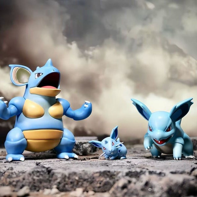 Bandai Pokémon Nidoqueen Evolution Group Set, Anime Figur, PVC Statue - Bild 1