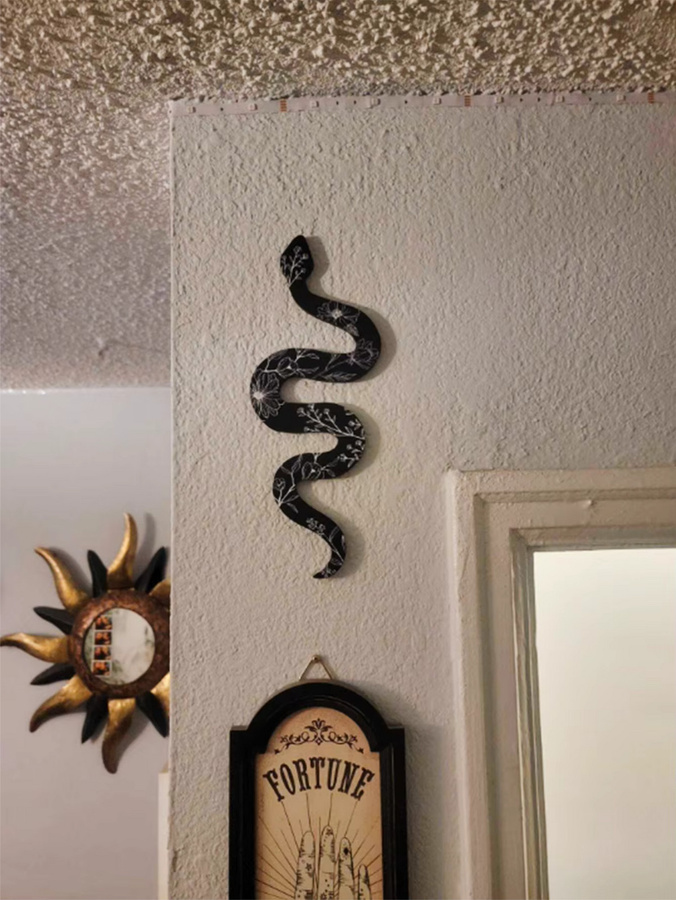 Artilady Boho Schlangen Wandbehang aus Holz in Weiß als dekorative Wandkunst - Bild 2