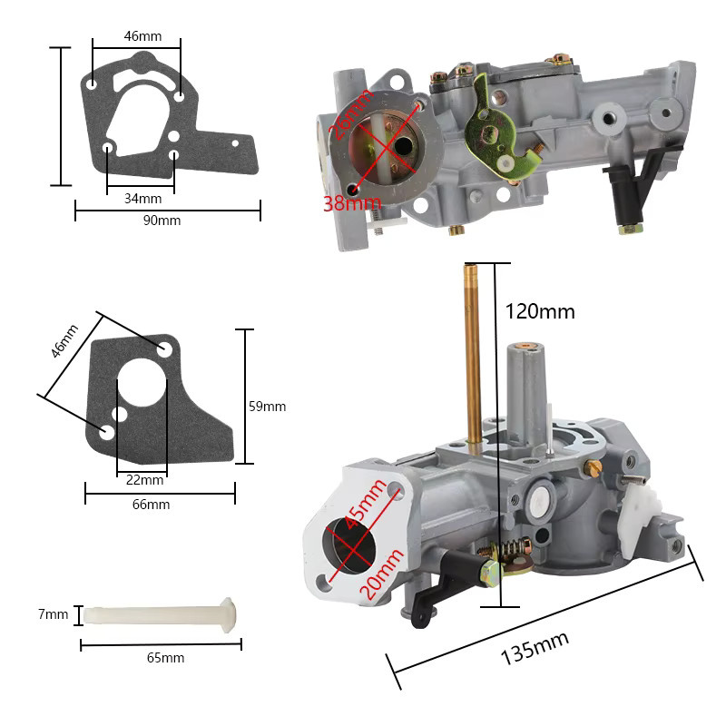 XCAN Vergaser für Briggs & Stratton 498298 495951 inklusive Dichtung in Silber für Rasenmäher und Freischneider - Bild 3