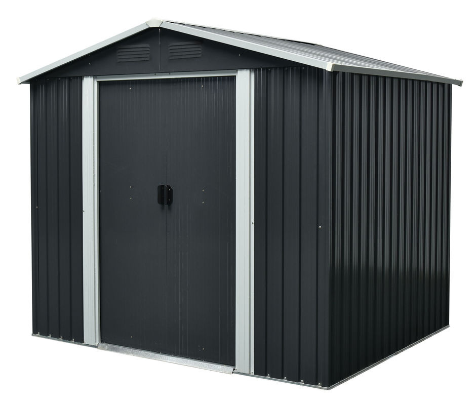 Pergart Metall-Gerätehaus Dresden II 86 mit Satteldach in Schwarz, 3,66 m² - Bild 5
