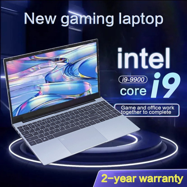 FUCHU Gaming-Laptop mit Intel I9-9900, 15,6 Zoll Display, Windows 11, Hintergrundbeleuchtung und Fingerabdruck-Sensor, Silber - Bild 1