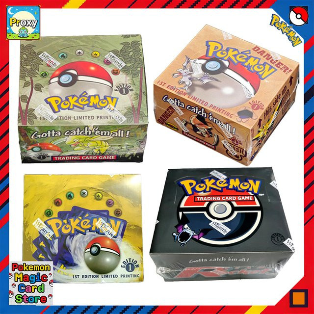 Bandai Pokémon 1. Edition Klassisches Basis-Dschungel-Raketen-Fossil-Set, Kartensammlung, 36 Packungen - Bild 1