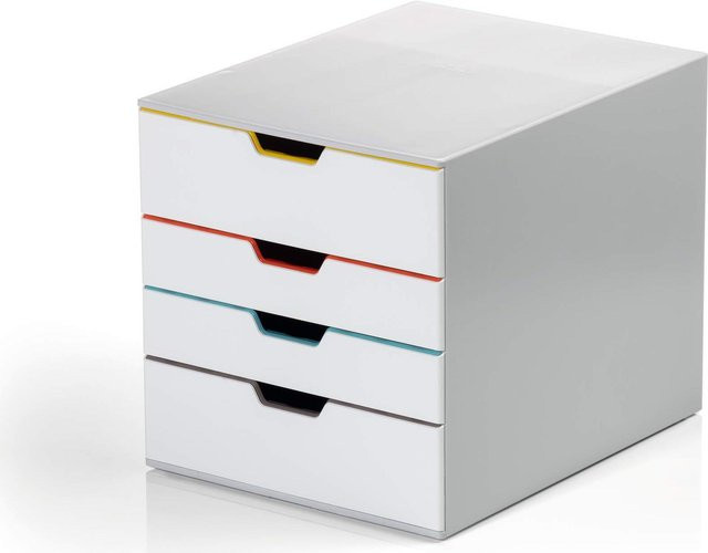 Durable Schubladenbox Varicolor Mix 4 A4 aus Kunststoff in Grau und Mehrfarbig mit 4 Fächern - Bild 1