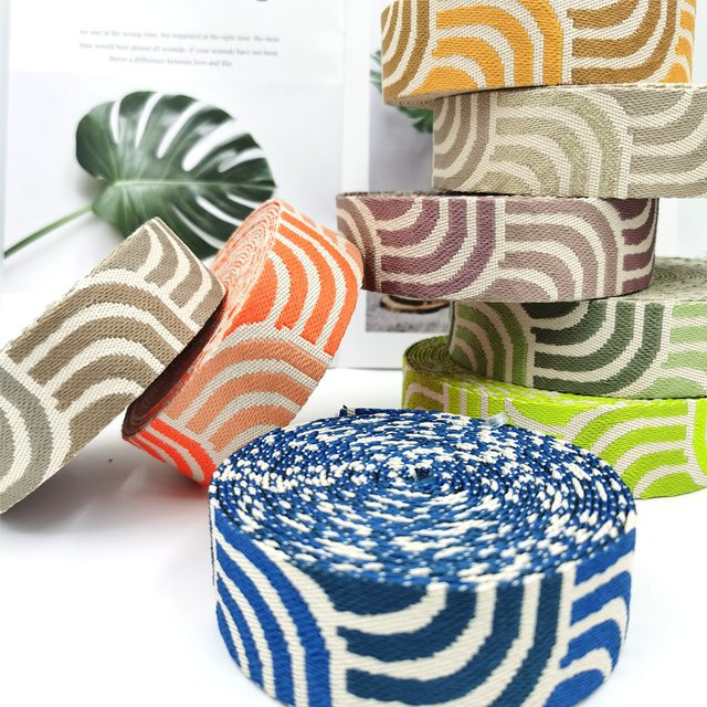 2 Rollen Jacquard-Gurtband aus 100 % Polyester in Gold und Grau, Breite: 3,8 cm, Gesamtlänge: 5,48 m - Bild 1