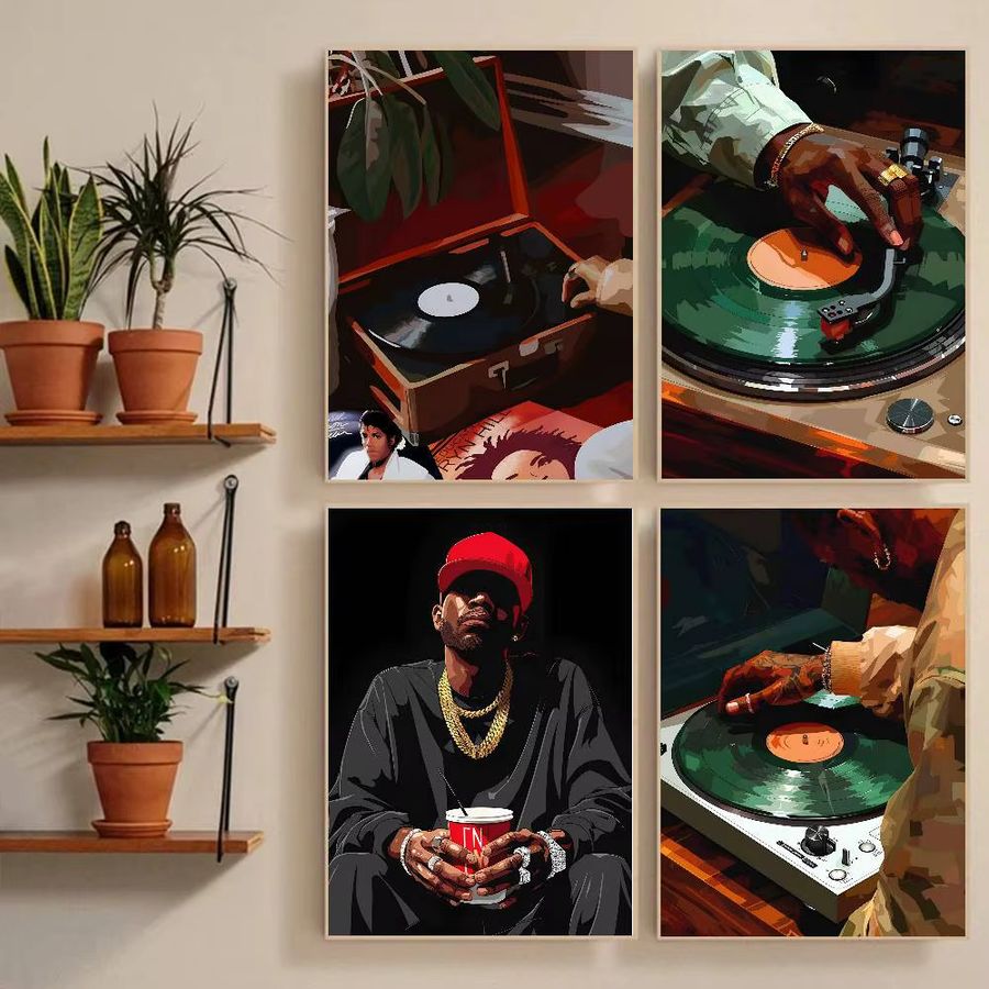 Kunstposter Hip Hop Musik Mode Schwarze Frauen Portrait in Schwarz - Bild 4