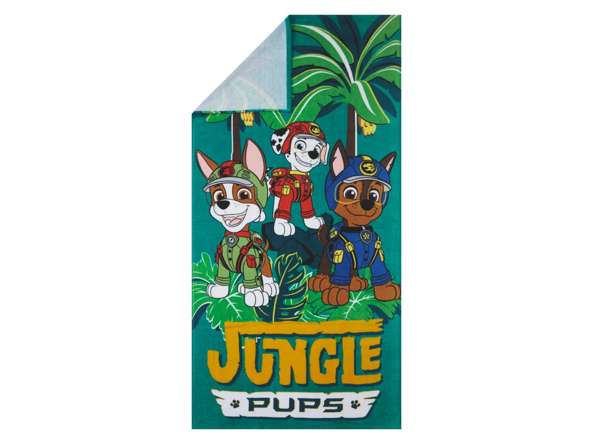 Paw Patrol Kinder Poncho und Strandtuch aus Baumwolle in Velours, Farben: Blau, Pink oder Mehrfarbig, Poncho B/H: 60 x 120 cm, Strandtuch B/H: 75 x 150 cm - Bild 2