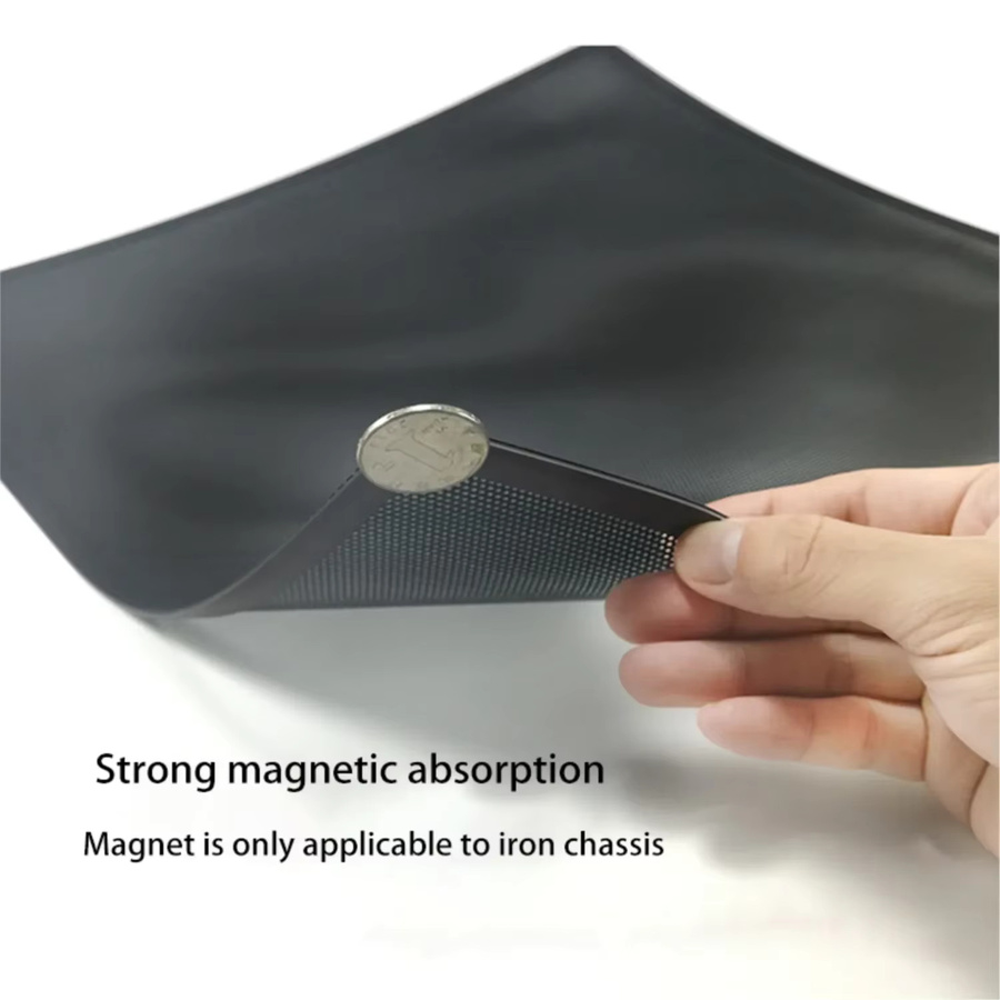 FTBTOC Magnetischer Staubfilter aus PVC-Mesh in Schwarz, Set aus 1 Stück, B/H: 12 x 12 cm und 12 x 24 cm - Bild 3