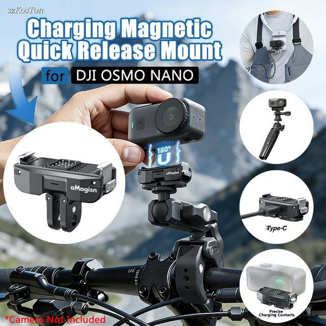 DJI NANO Magnetische Schnellverschluss-Ladeadapterhalterung mit zwei Klauen in Schwarz für DJI OSMO Nano Multifunktionales Erweiterungszubehör - Bild 1