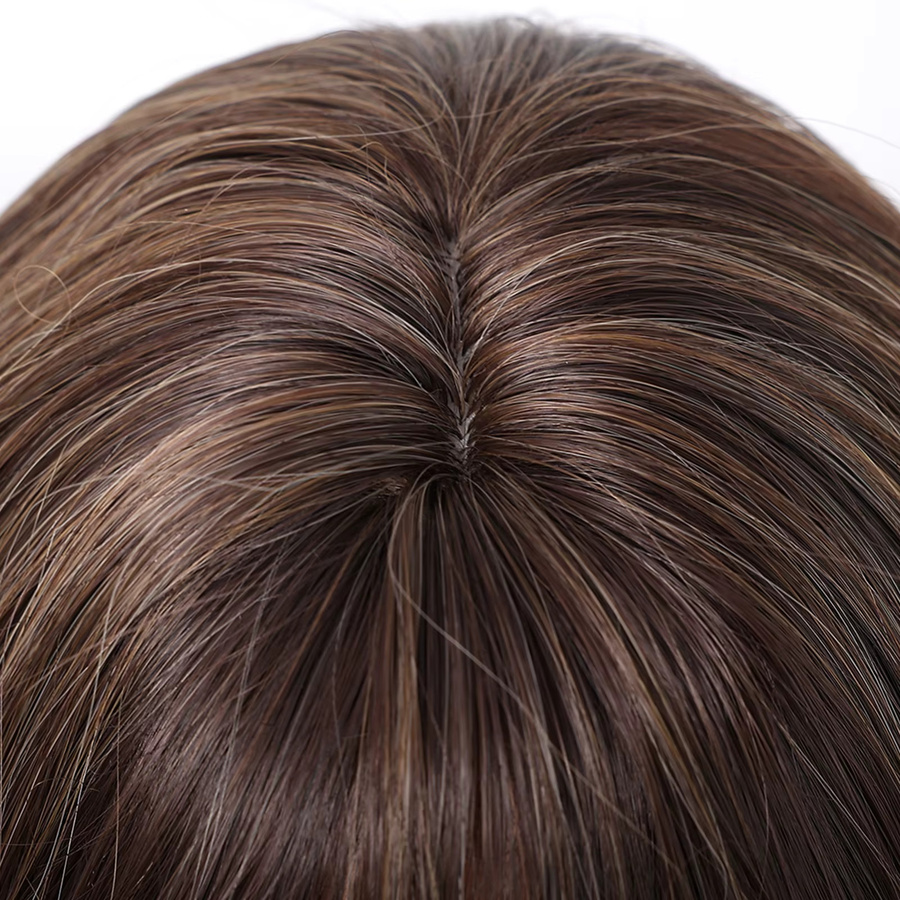 EASIHAIR Synthetische Perücke, mittellang gerade geschichtet, braun, mit Pony, Damen - Bild 3