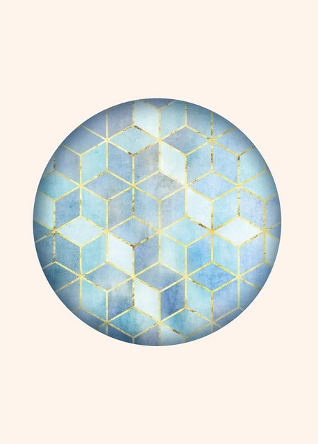 Komar Wandbild Mosaik Azzuro in Blau, Breite: 50 cm, Höhe: 70 cm - Bild 1