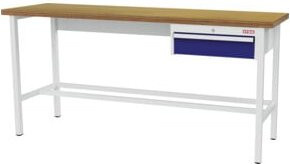 STIER Werkbank mit einer 150 mm Schublade in Rot und Grau, B/T/H: 200 x 60 x 96 cm - Bild 1