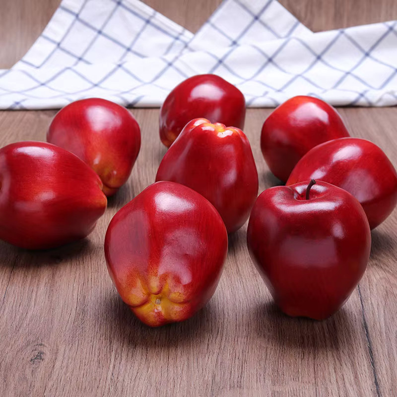 Wusmart Künstliche Äpfel in Rot, 5 Stück, Dekoration für Fotografie und Tischdeko, B/H: 8 x 9,5 cm - Bild 2