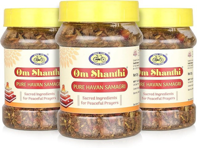 Cycle Pure Om Shanthi Havan Samagri 3er-Pack Premium Spirituelle Ritualmischung 3 x 125g - Bild 1