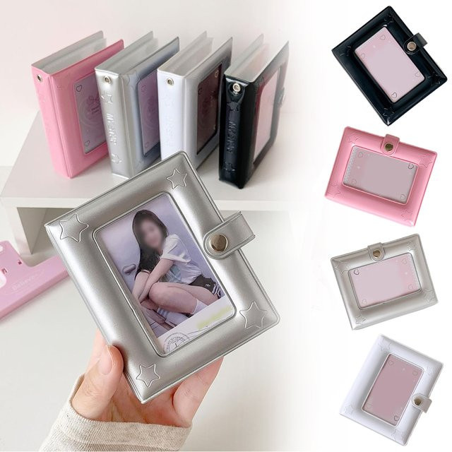 Mini-Fotoalbum mit PVC-Einband und 20 Seiten für K-Pop Idolkarten in Weiß und Multicolour, 2x3 Zoll - Bild 1