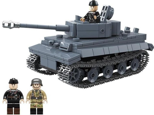 Militärpanzer US-Armee WK2 Kriegswaffe Soldatenfigur Modell Baustein ab 6-12 Jahren - Bild 1