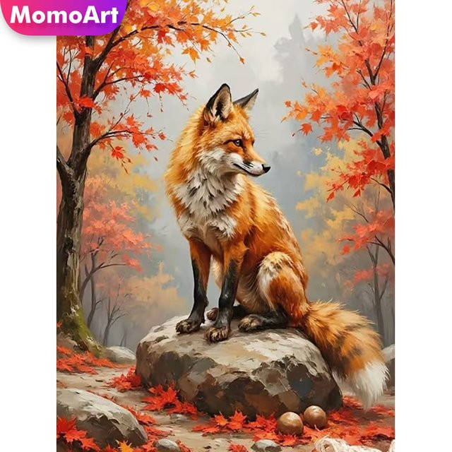 Momoart Fuchs Diamant-Mosaik Set mit Rundsteinen in Multicolour, DIY Strass-Stickerei für Kinder, B/H: 30 x 30 cm - Bild 1