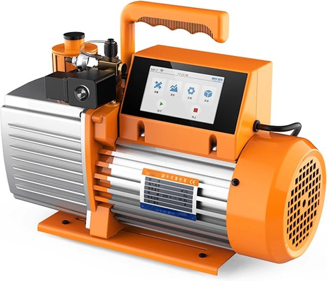 LZHZXY Intelligente 2-stufige Drehschieber-Vakuumpumpe für HVAC mit Touchscreen und App-Datenprotokollierung, Orange - Bild 1