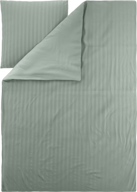 LIVARNO Mako-Satin Bettwäsche Set aus Baumwolle und Bambusviskose in Grün oder Beige, B/H: 155 x 220 cm und 80 x 80 cm - Bild 1