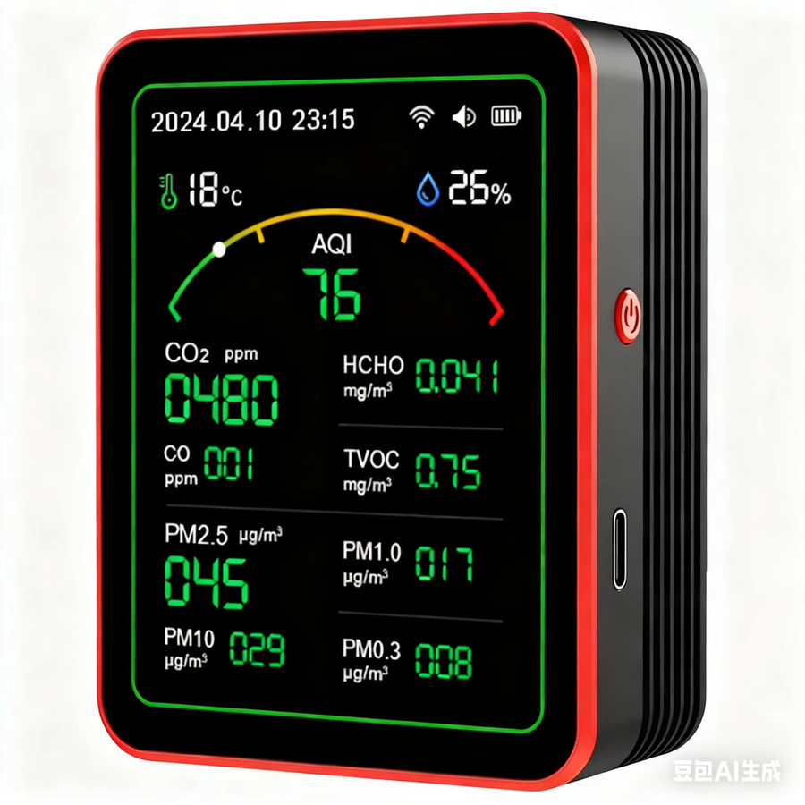 Tuya WiFi Luftqualitätsmonitor 15 in 1 mit App-Steuerung als Gasdetektor und AQI Messgerät für PM2.5 PM10 PM0.3 TVOC HCHO CO CO2 in Weiß oder Schwarz - Bild 6