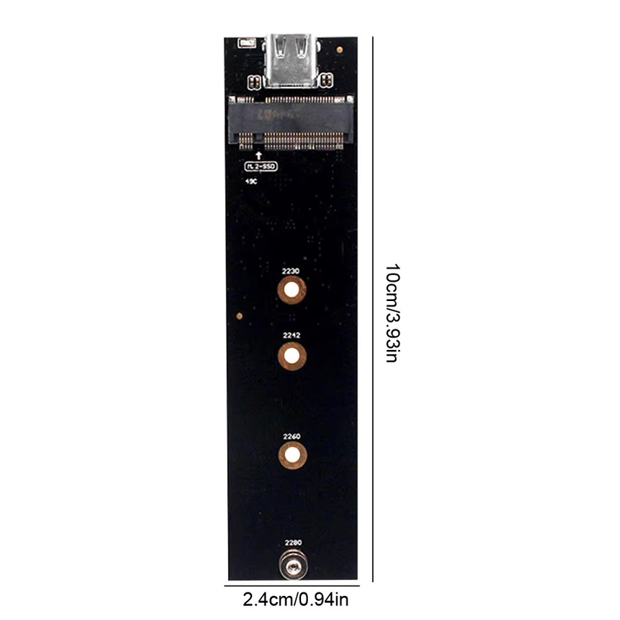 ALLOYSEED M.2 zu USB 3.1 Typ C Riser Board Konverter Adapter für SATA und NVMe SSD, Schwarz - Bild 6