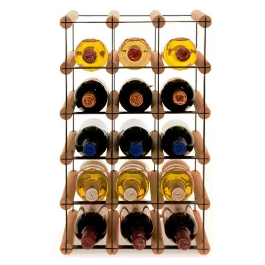 PROREGAL Modulares Weinregal Vinotega Mod aus massivem Kiefernholz, Braun geölt, H x B x T: 52,5 x 32,5 x 24,5 cm - Bild 2