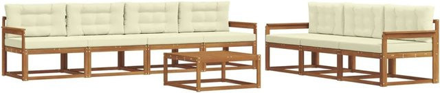 vidaXL Outdoor-Sofagarnitur aus Akazienholz mit Kissen in Beige und Natur - Bild 1
