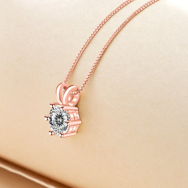BIJOX STORY Halskette, 925 Silber, Roségold, Moissanit, Damen - Bild 1