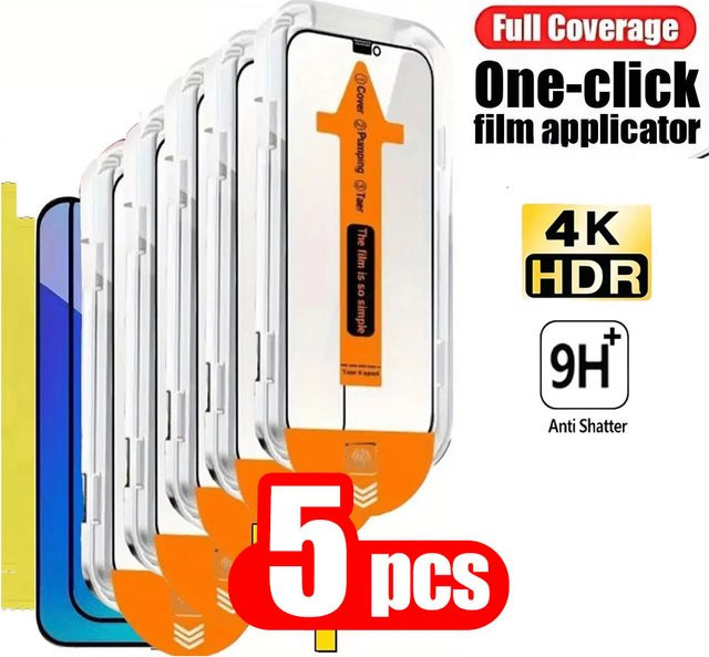TUNEDEE Panzerglas Displayschutz mit oleophober Beschichtung für iPhone 17, iPhone 18 Pro, iPhone 17 Pro Max und iPhone 17 Air, transparent - Bild 1