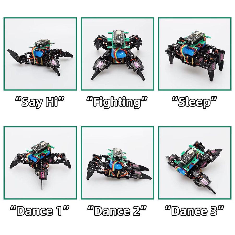 TSCINBUNY Spider-Roboter-Kits für Arduino-Programmierung, Lernset, Wi-Fi, Schwarz - Bild 5
