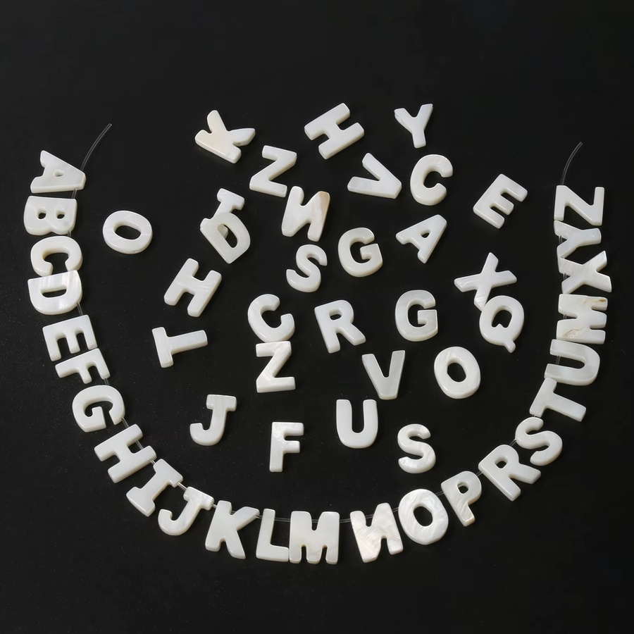 JILKOL Muschel Charms, Perlmutt, Alphabet A bis Z - Bild 3