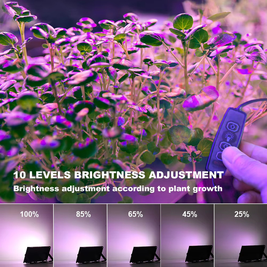 LED-Wachstumslicht in Schwarz mit Vollspektrum-Pflanzenlicht, USB-Anschluss, einstellbarer Helligkeit und IP65-Schutz für Hydrokultur und Pflanzen - Bild 6