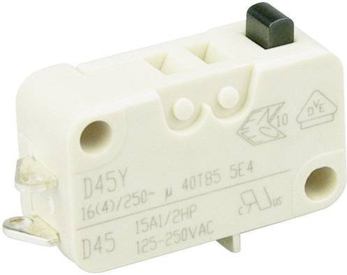 ZF Mikroschalter D453-B8AA, 250 V/AC, 16A, 1 x Ein/(Ein) tastend, Weiß - Bild 1