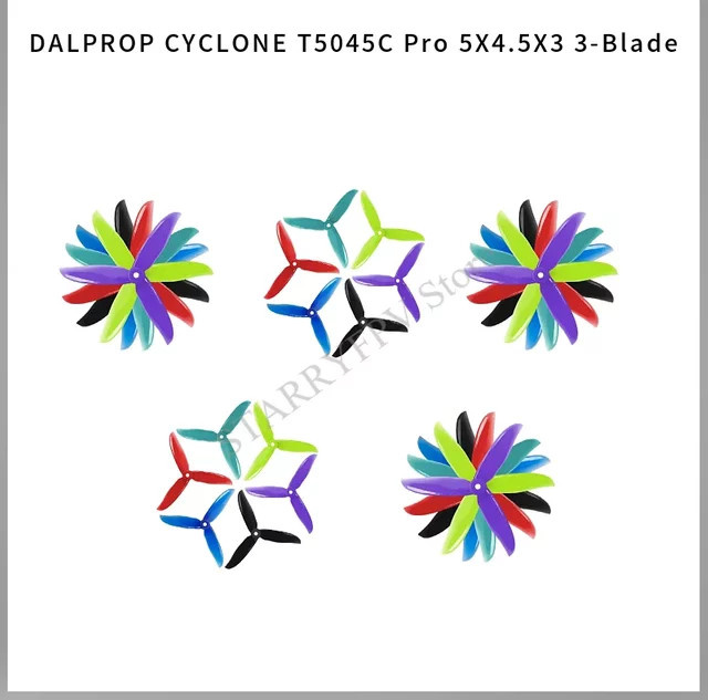 Dalprop Cyclone T5045C Pro 3-Blatt PC Propeller für 5 Zoll RC FPV Freestyle Drohnen, Rot, 20 Paar (20CW + 20CCW) - Bild 1
