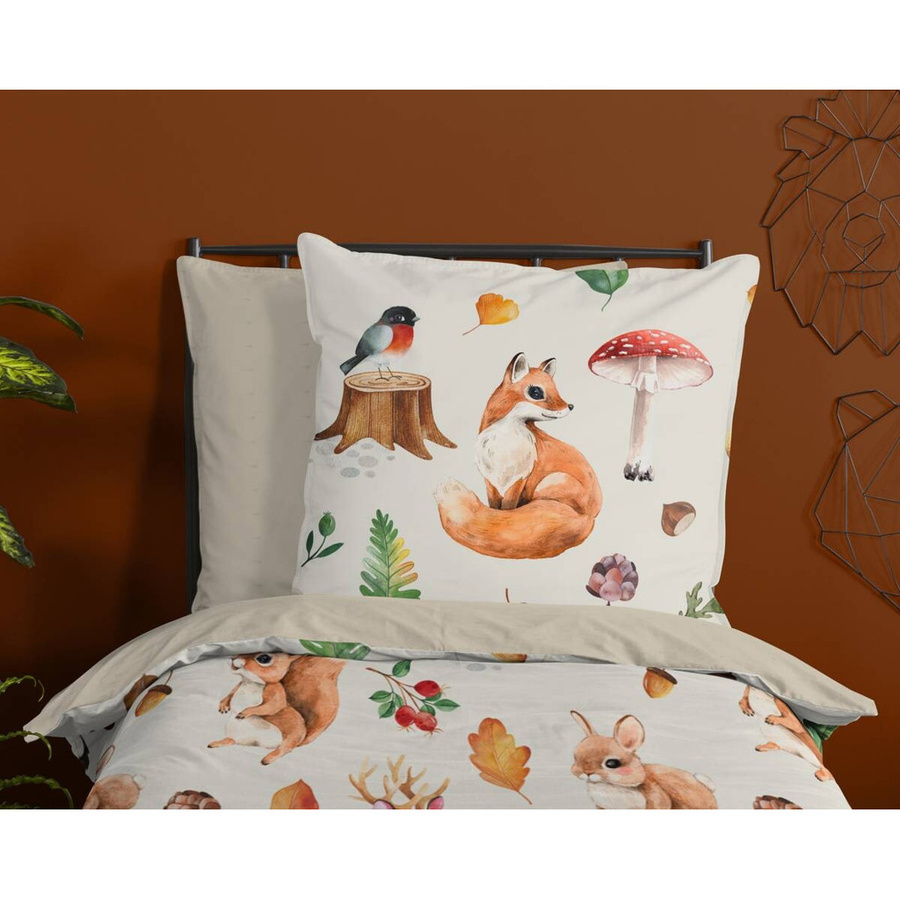 Good Morning Bettwäsche Set Autumn Flanell aus Baumwolle, Mehrfarbig, B/H: 135 x 200 cm und 80 x 80 cm - Bild 2