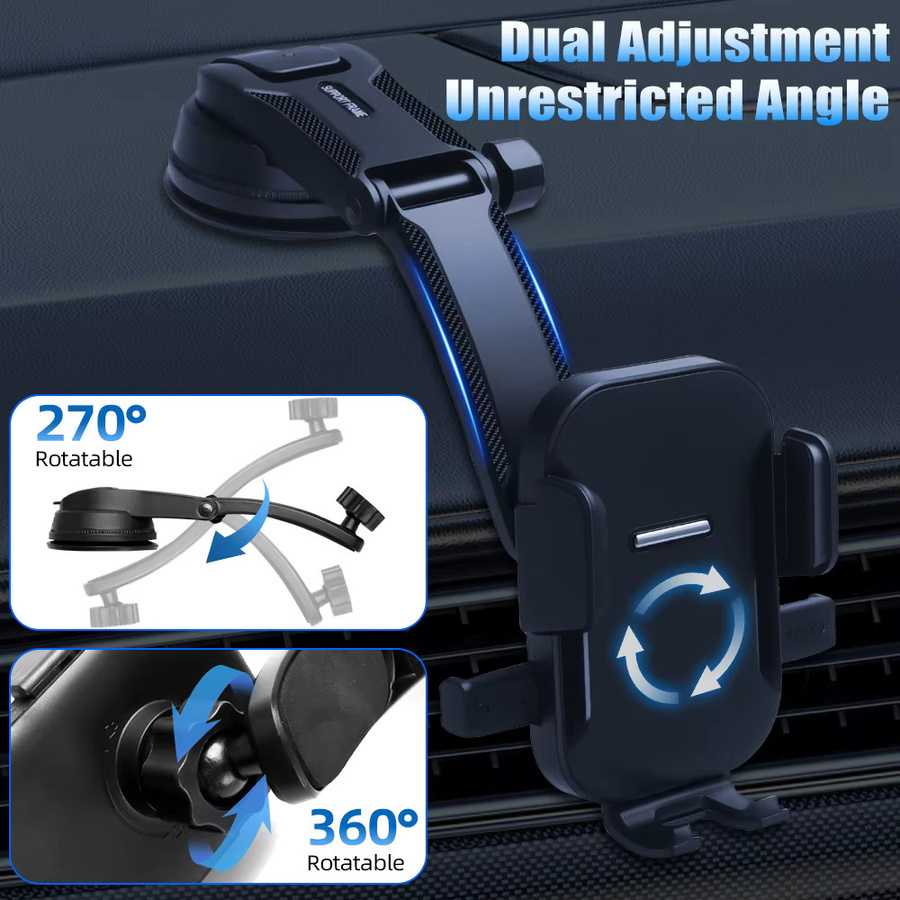 Universeller 360 Grad Autotelefonhalter für Armaturenbrett und Windschutzscheibe in Schwarz, kompatibel mit iPhone 17 16 15 14 13 12 Pro Max - Bild 3