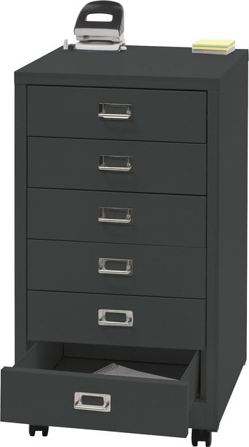 Rollcontainer MCW-L49 aus Metall mit 6 Schubladen in Dunkelgrau, H x B x T: 75 x 40 x 41 cm - Bild 1